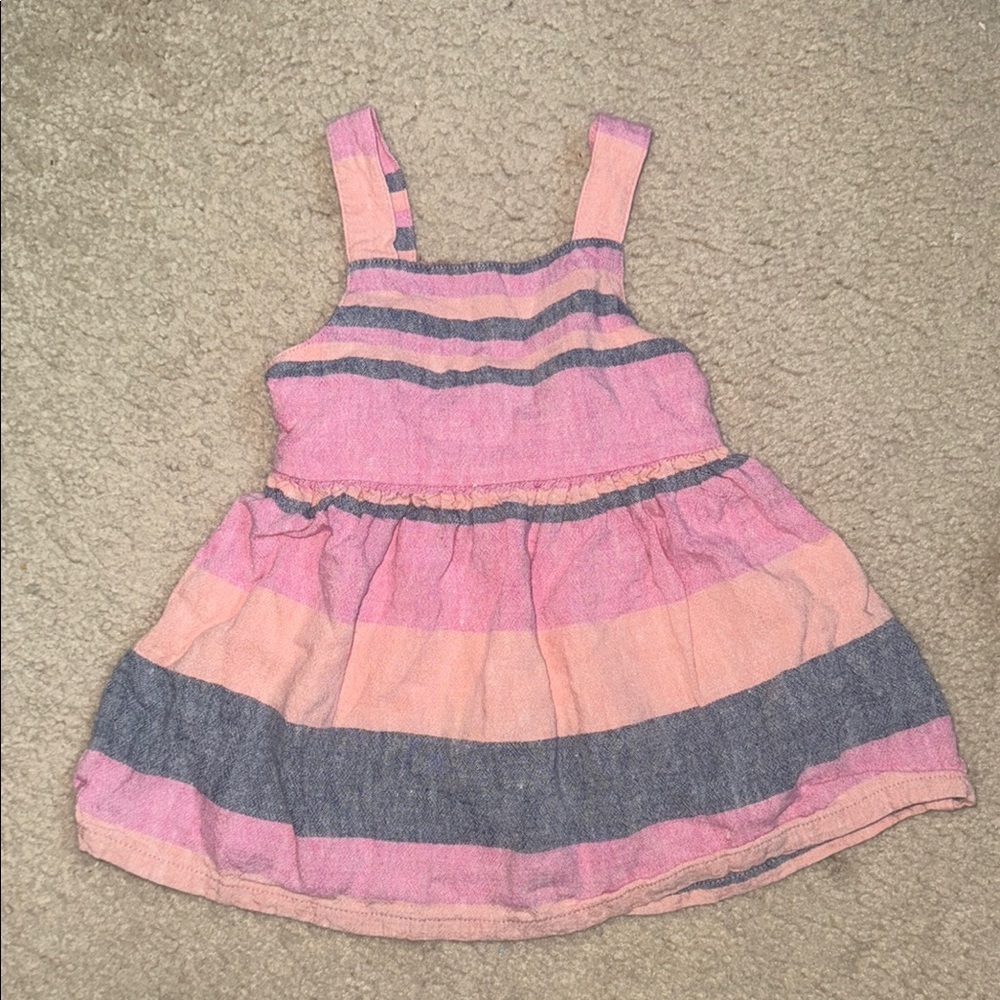 Carters Pink and Blue Striped Dress size 9months